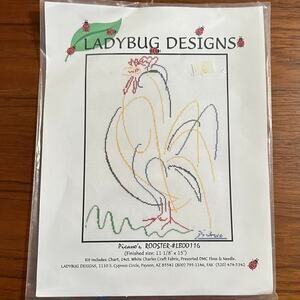 NEW Picasso Rooster Cross Stitch Kit